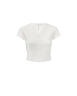Ribbed Cropped Savvy Short Sleeve In Ivory