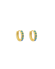 Dainty opal Huggies hoop earrings SHE0701