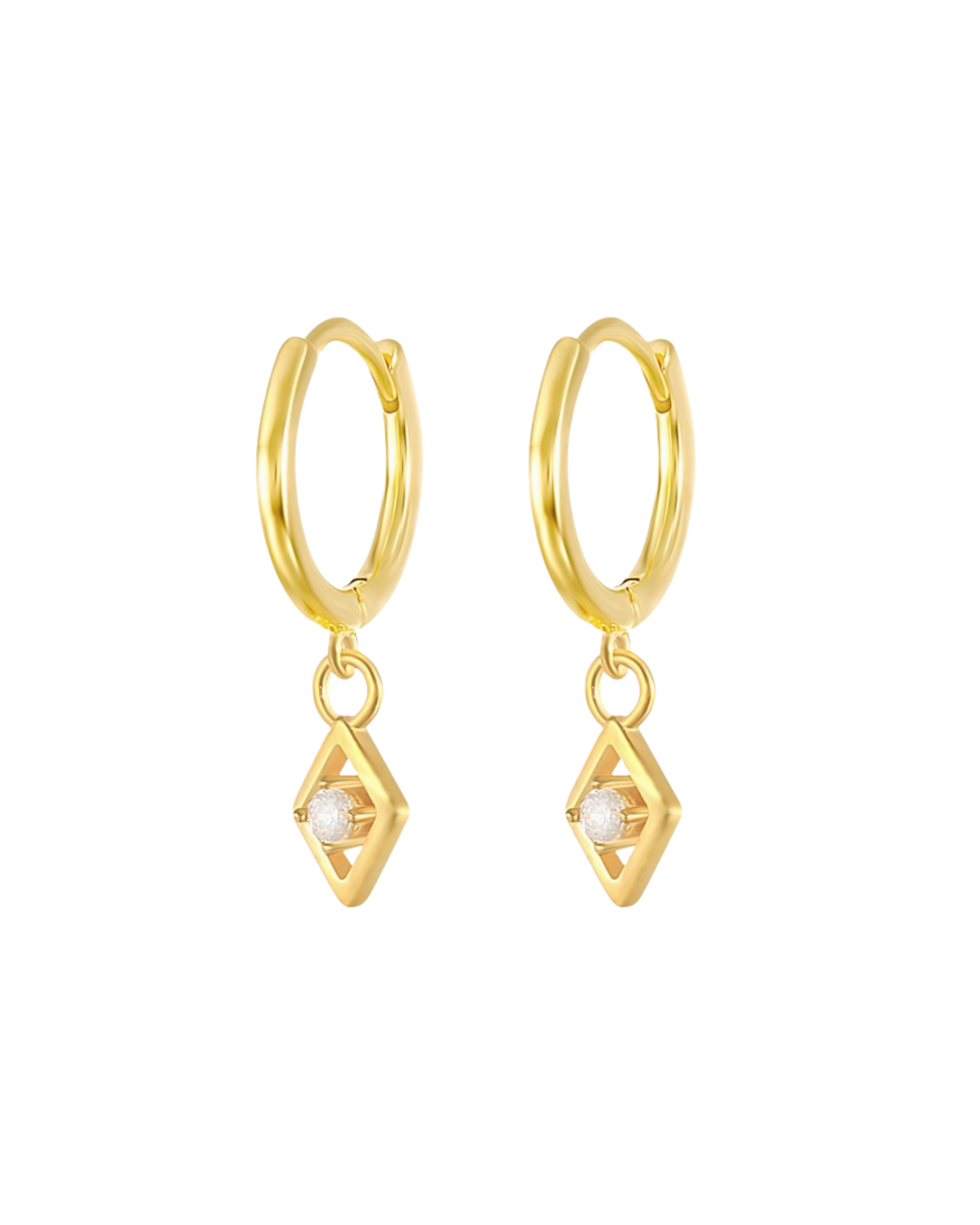 Diamond CZ Drop Huggie Earrings SHE00960 / SHE00961