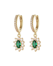 Emerald Vintage Baroque Huggie Earrings