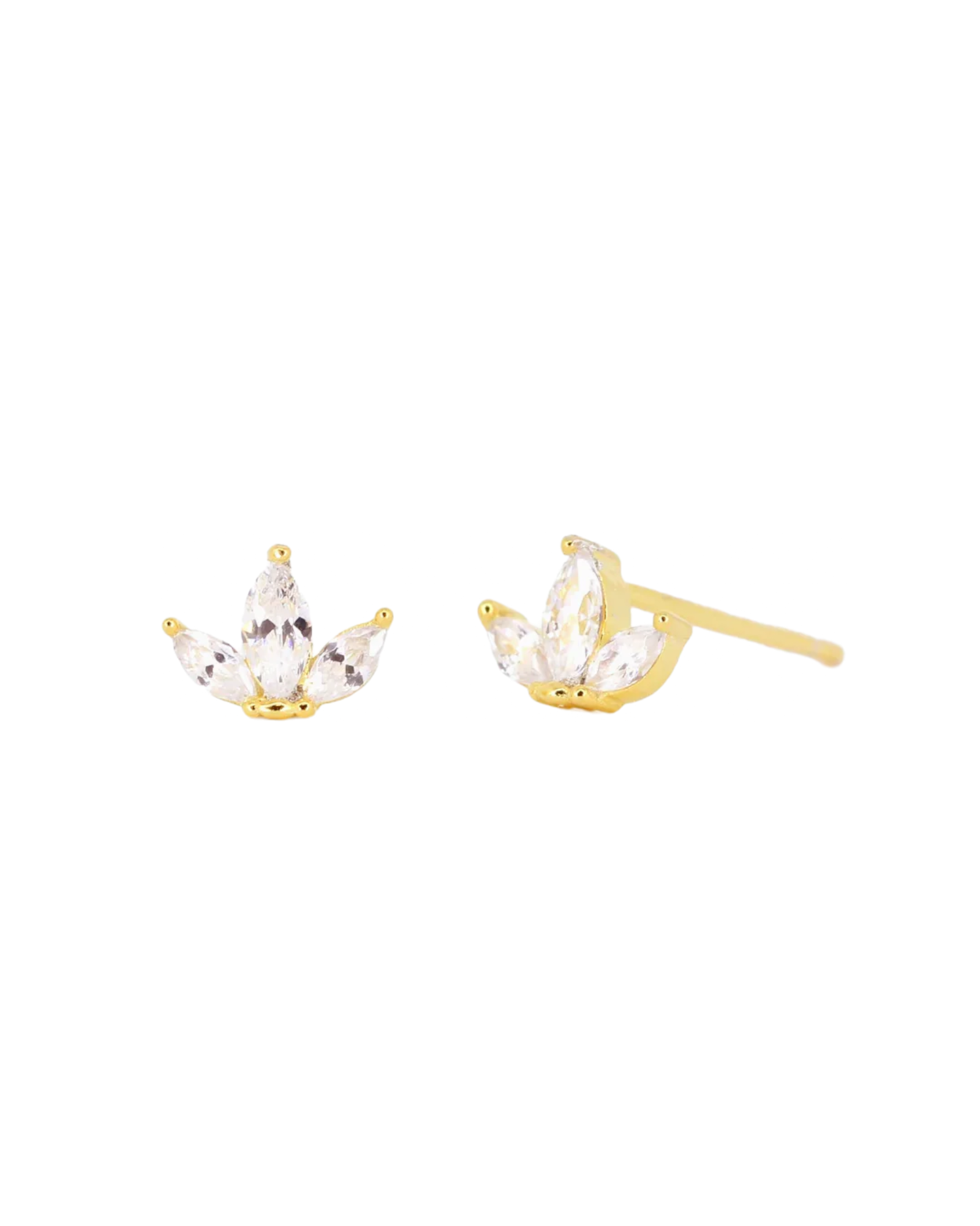 Half Lotus Petals Stud Earrings
