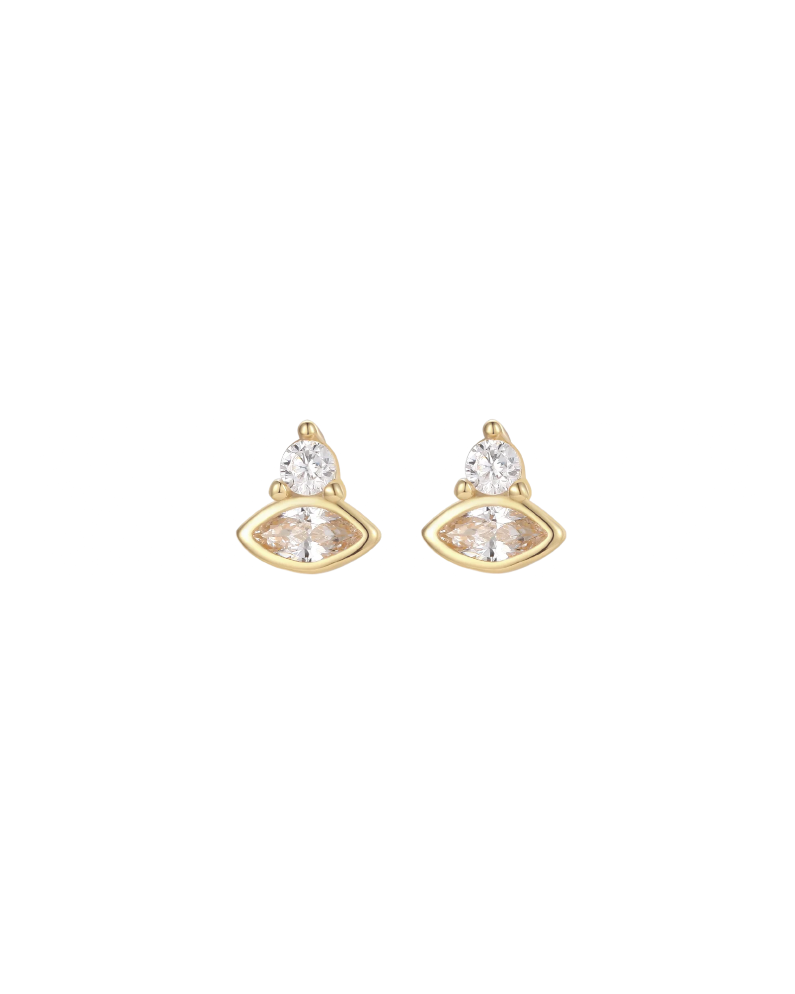 Marquise Cut Pear Shape CZ Stud Earrings