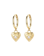 Vintage Little Heart Huggie Earrings In Gold