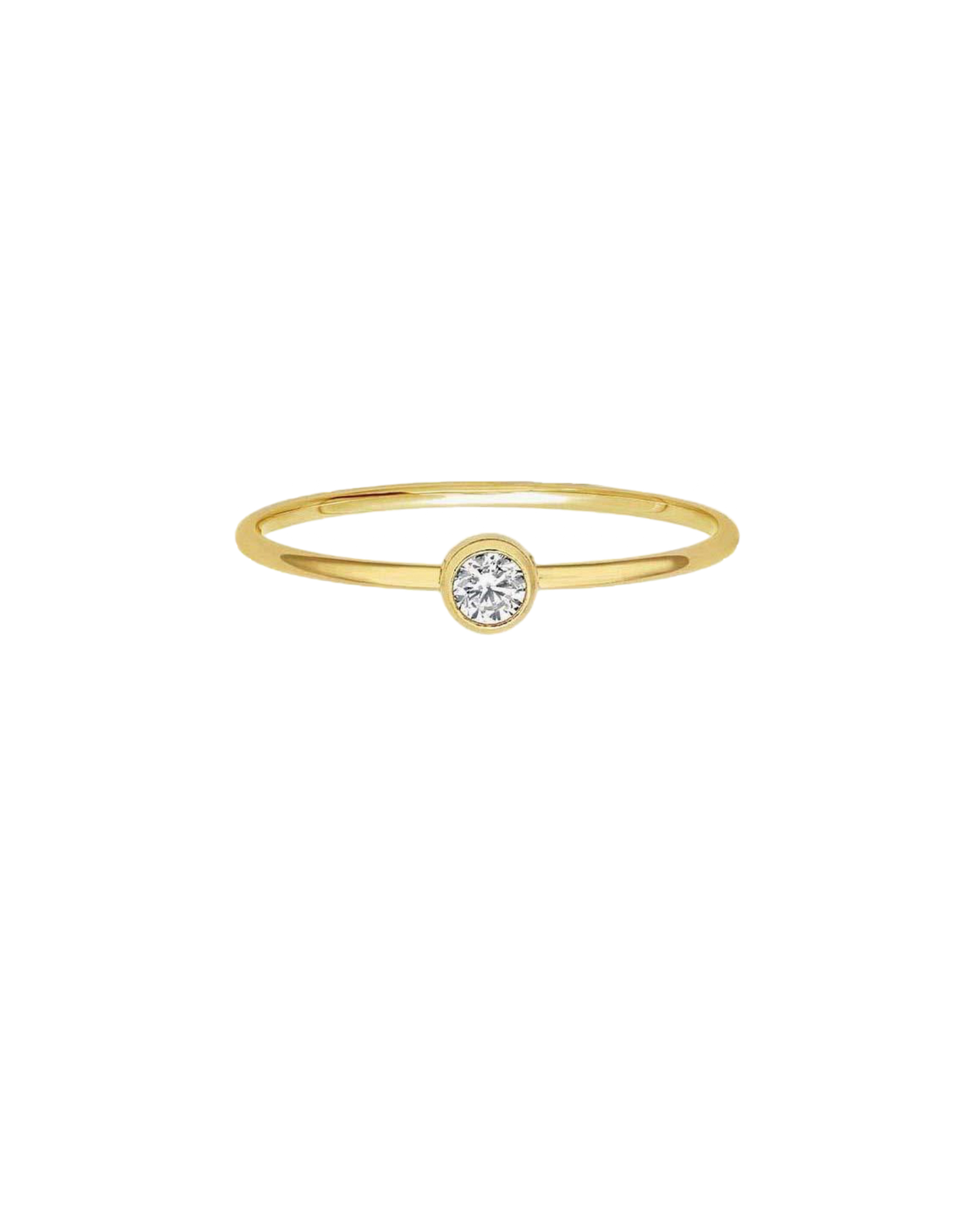 Bold Solitaire Ring 4mm Clear CZ In 14K Gold Filled