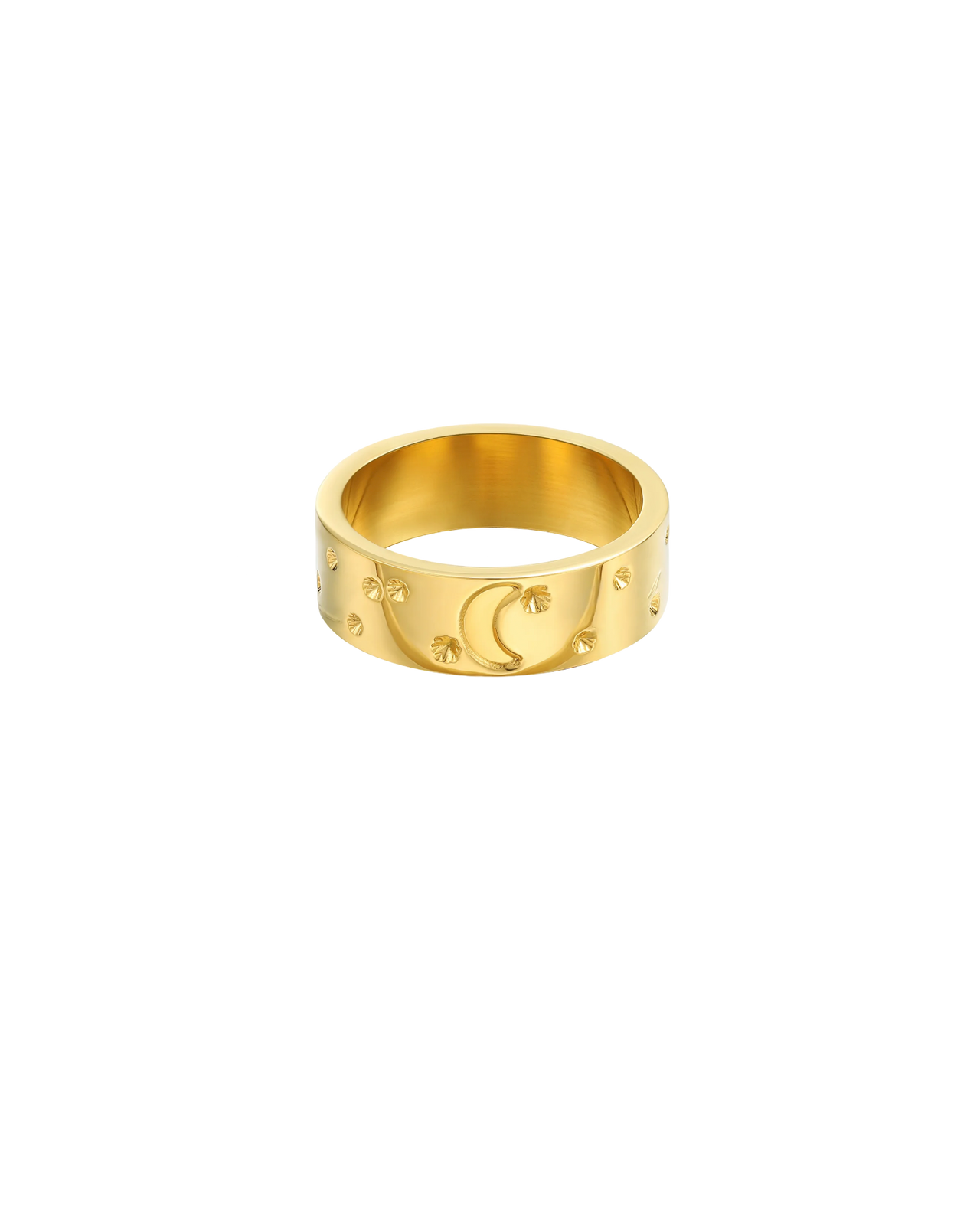 Carved Galaxy Thick Band Ring