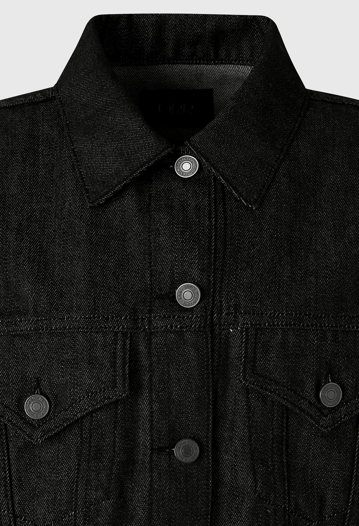 Flap-pocket Denim Jacket In Black