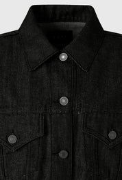 Flap-pocket Denim Jacket In Black