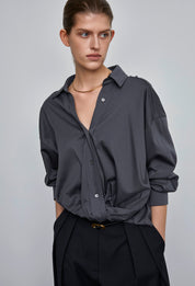 Fonte Twisted Shirt In Charcoal
