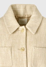 Herringbone Belted Jacket In Snow Beige