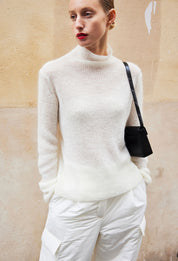 Mohair Blended Sweater In Ivory
