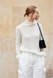 Mohair Blended Sweater In Ivory