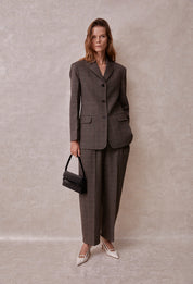 Notch-lapel Check Blazer In Classic Check