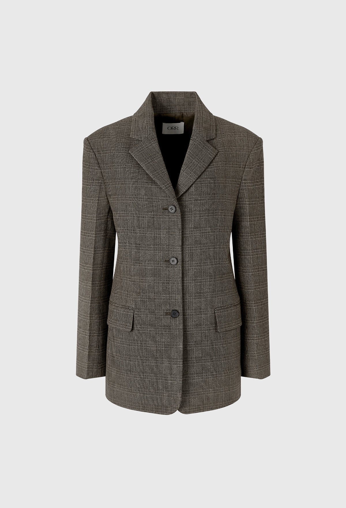 Notch-lapel Check Blazer In Classic Check