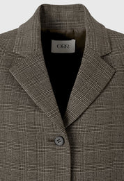 Notch-lapel Check Blazer In Classic Check