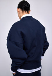 Basic R Zip-up Sweatshirt In Deep Navy