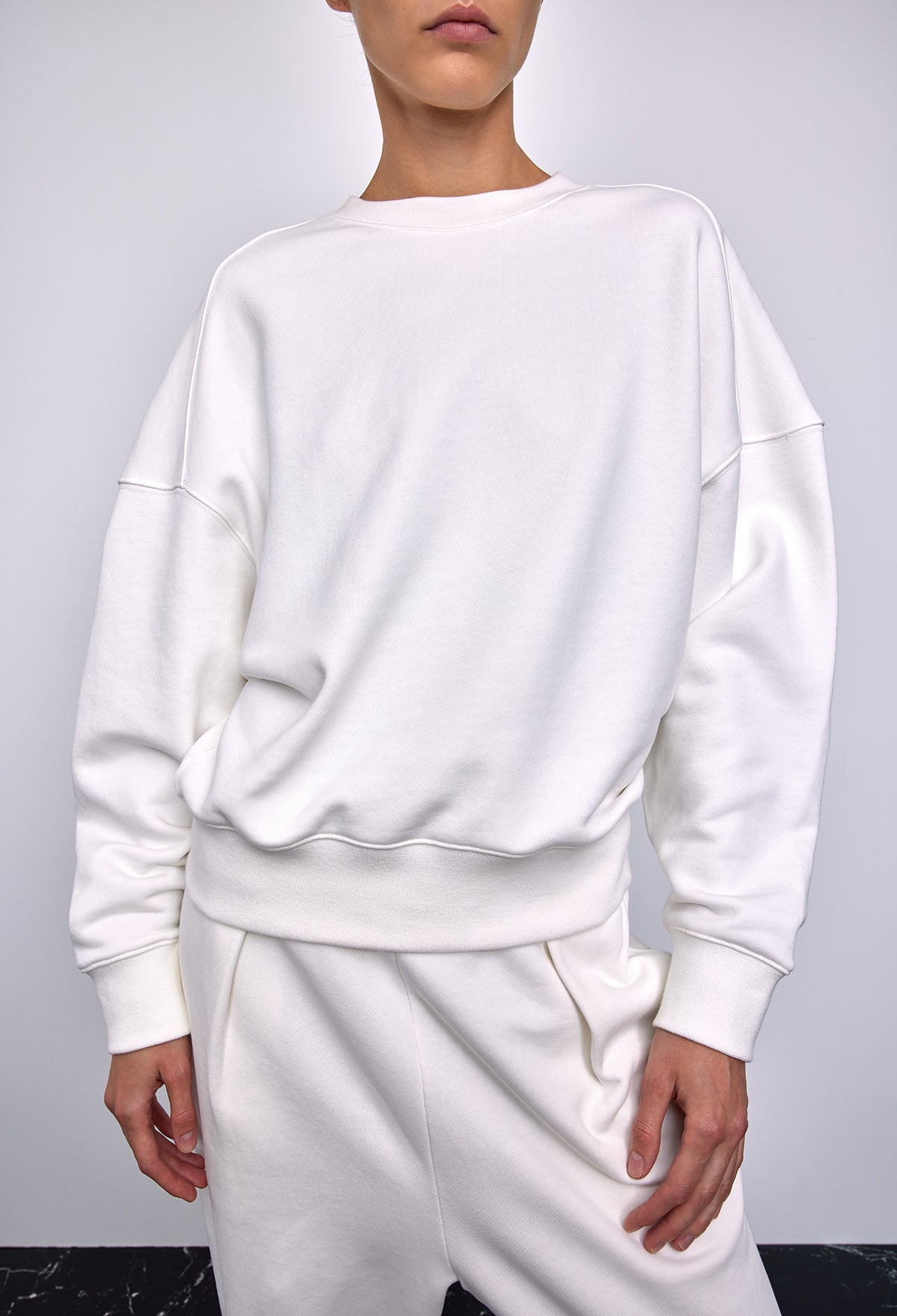 Basic R Zip-up Sweatshirt In Ivory