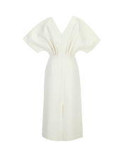 Long Drop Shoulder Dress In Ivory