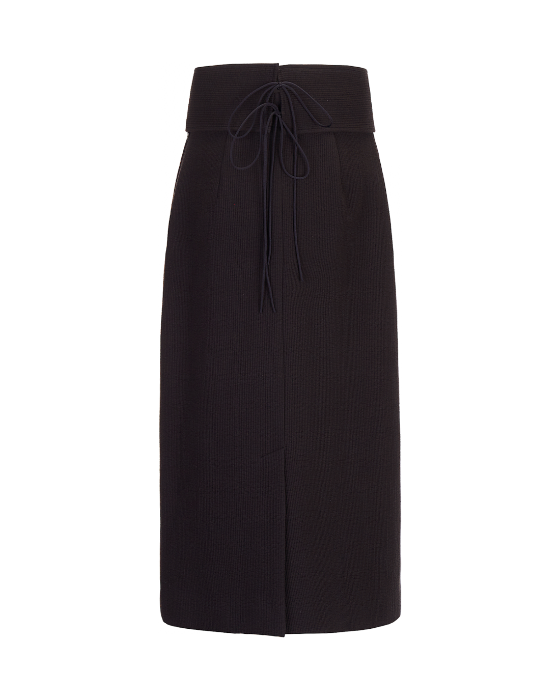 Belted Cotton Skirt In Black