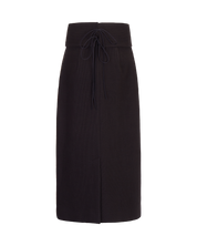 Belted Cotton Skirt In Black