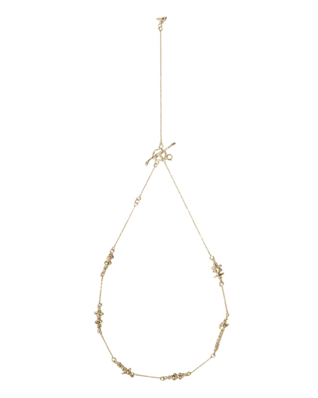 Stone Chain Necklace In Light gold