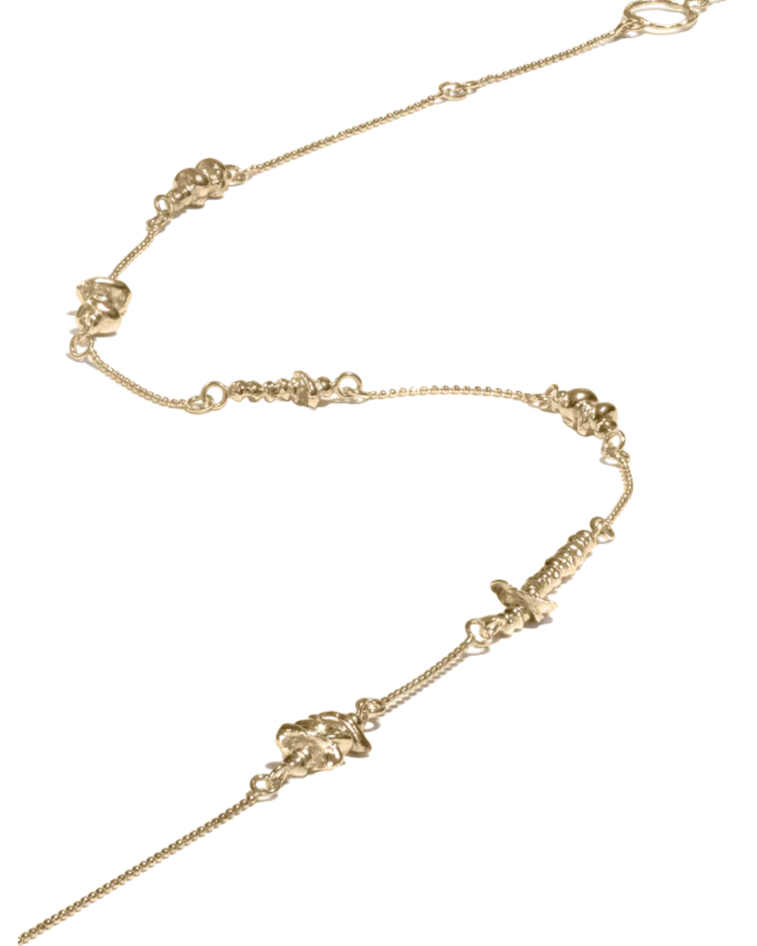 Stone Chain Necklace In Light gold