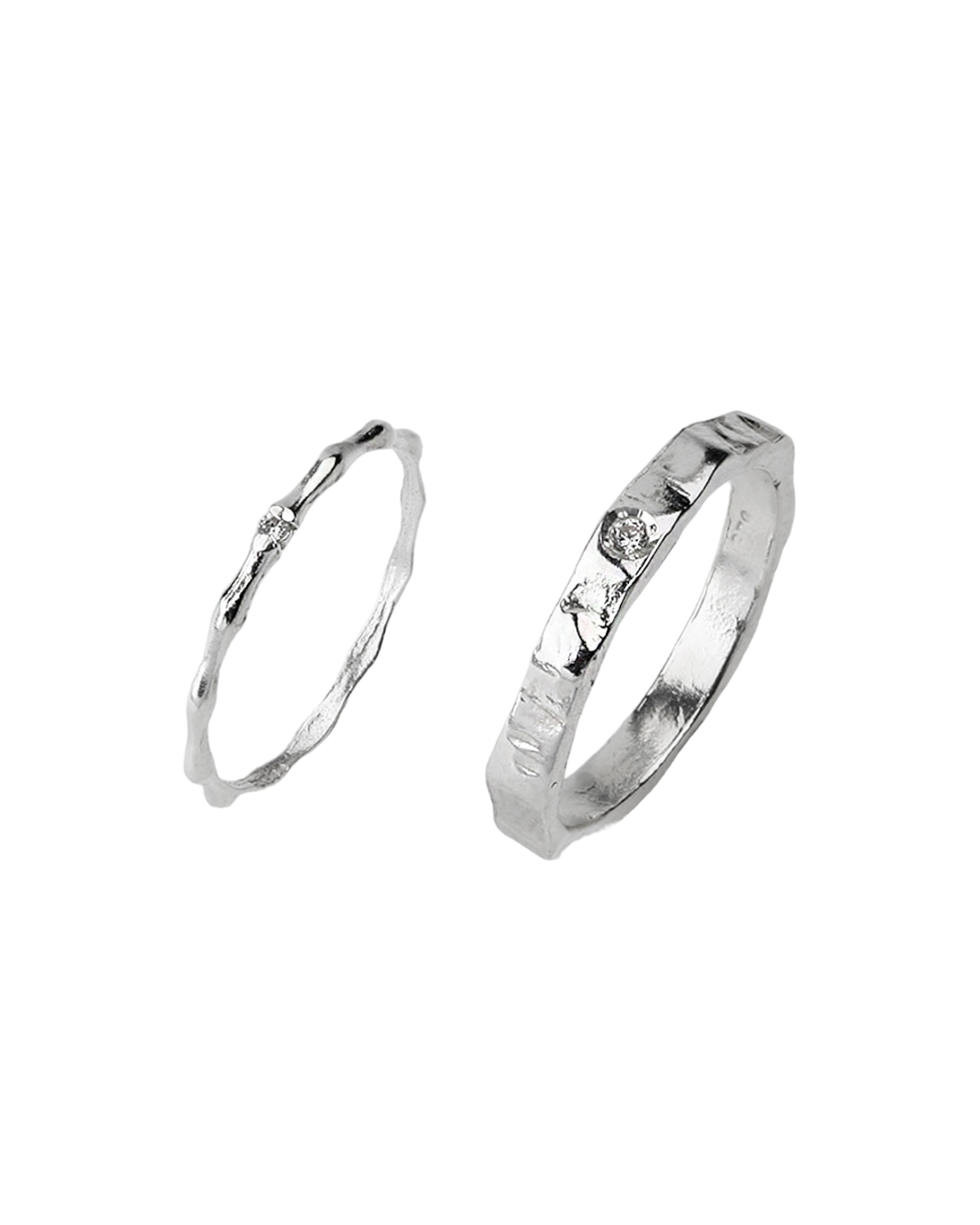 Couple Ring Set 03 In Silver