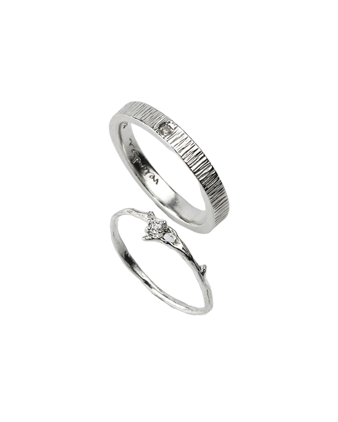Couple Ring Set 07 In Silver