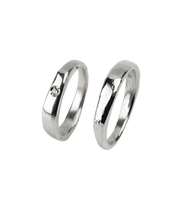 Pebble Couple Ring Set 16 In Silver