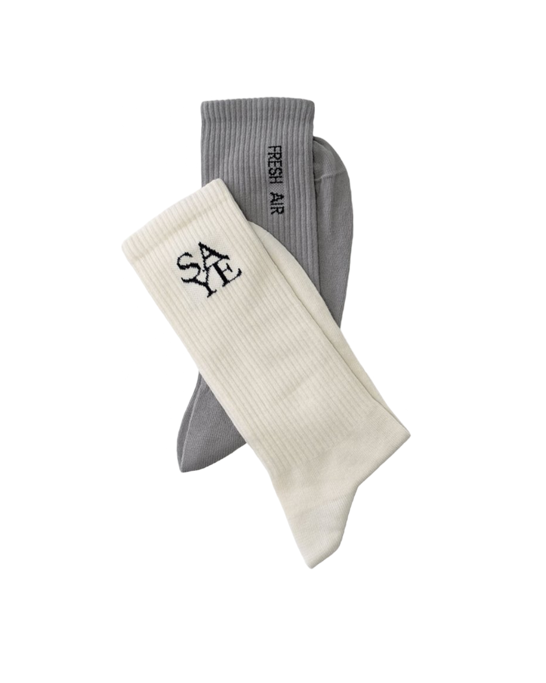 SAYE Socks In Offwhite & Grey