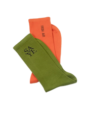 SAYE Socks In Green & Orange