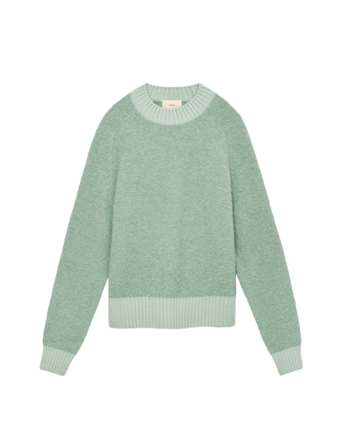 Boucle Round Sweater in Mint