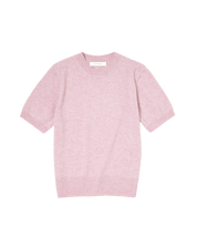 粉紅羊絨混紡短針織衫