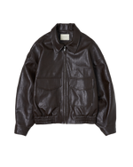 Faux Leather Bomber Jacket In Brown