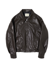 Leather Bomber Jacket In Brown