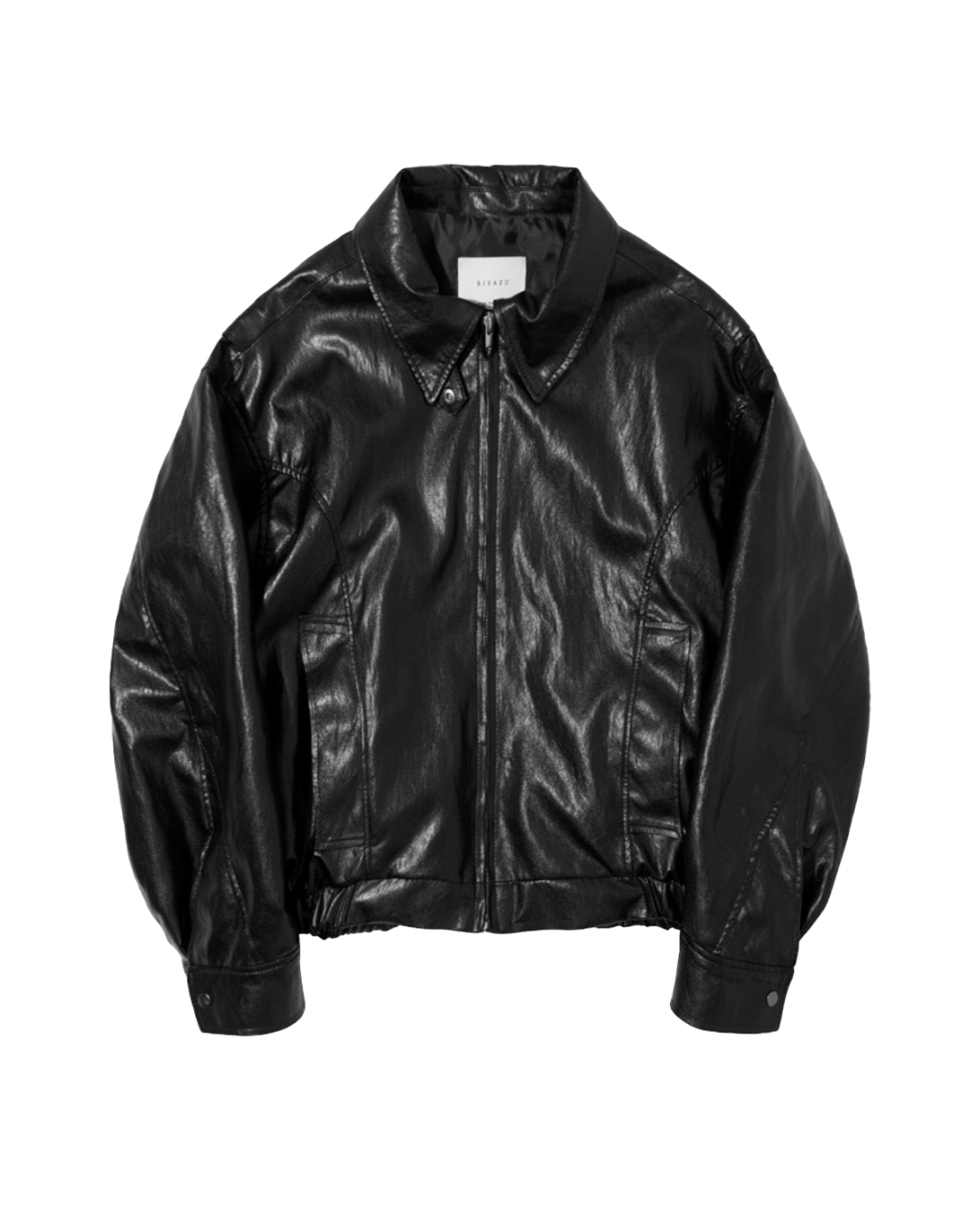 Leather Bomber Jacket In Black