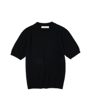 黑色羊絨混紡短針織衫