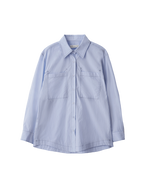 Stitch Pocket Basic Shirt In SkyBlue
