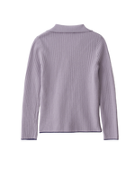 Wool Collar Knit Cardigan In Purple