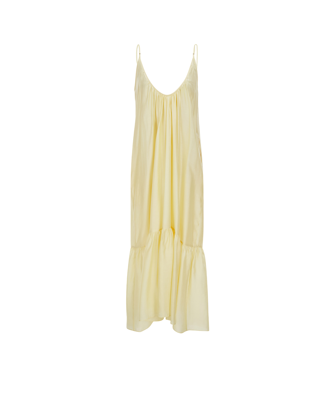 Wrinkle Strap Dress In Yellow