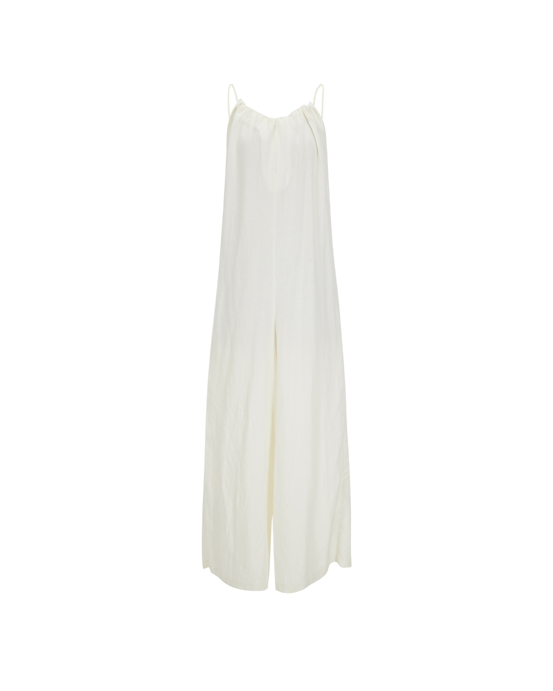 Linen Halter-Neck Jumpsuit In Cream