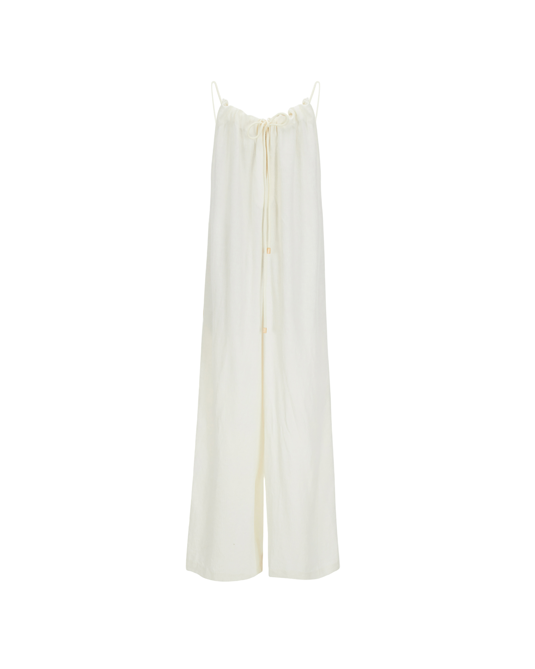 Linen Halter-Neck Jumpsuit In Cream