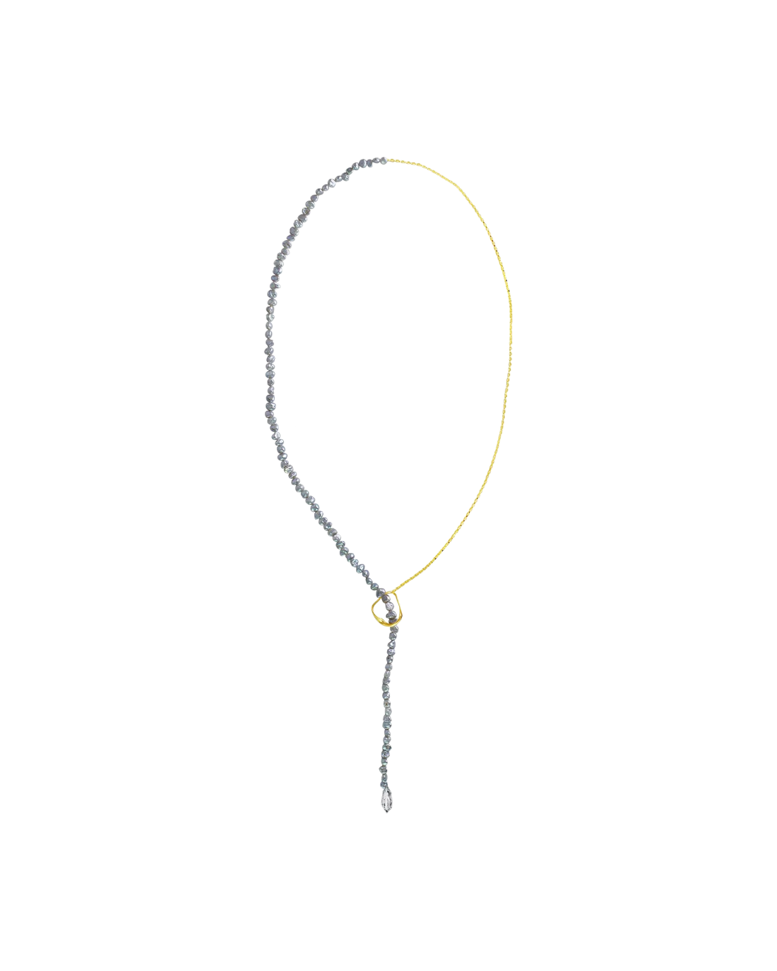 Pearl Ripple Necklace In Gold