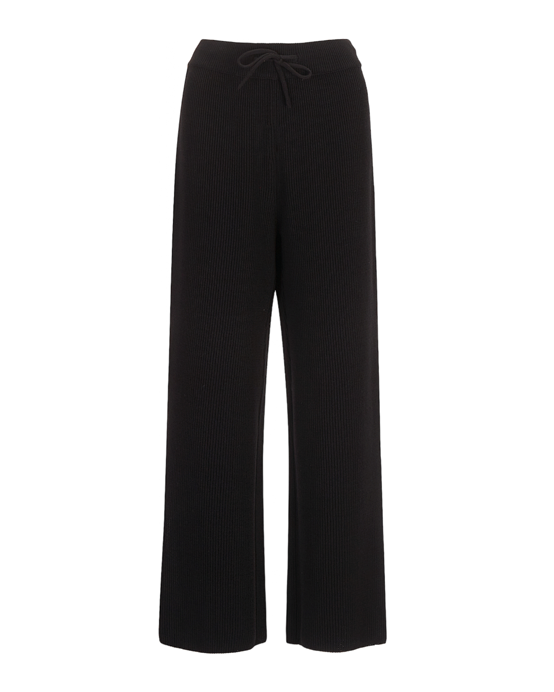 Cotton Knit Basic Pants In Black