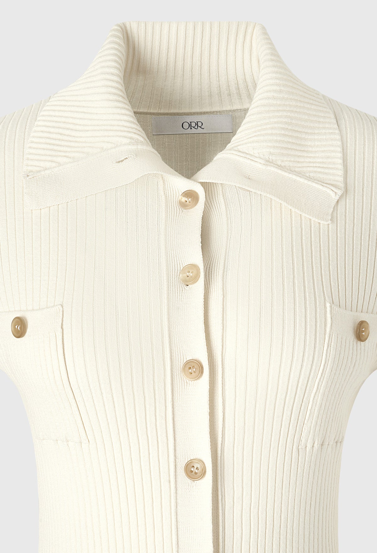 Sailor-collar Button Cardigan In Ivory