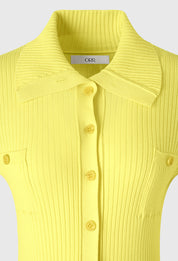 Sailor-collar Button Cardigan In Lemon