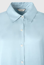 灰藍色緞面中版襯衫