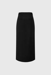 Side-Slit Maxi Skirt In Black