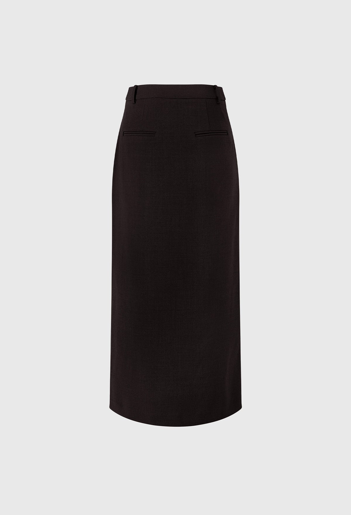 Side-Slit Maxi Skirt In Dark Brown