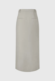 Side Slit Maxi Skirt In Greige