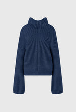 Slouchy High-neck Sweater In Navy